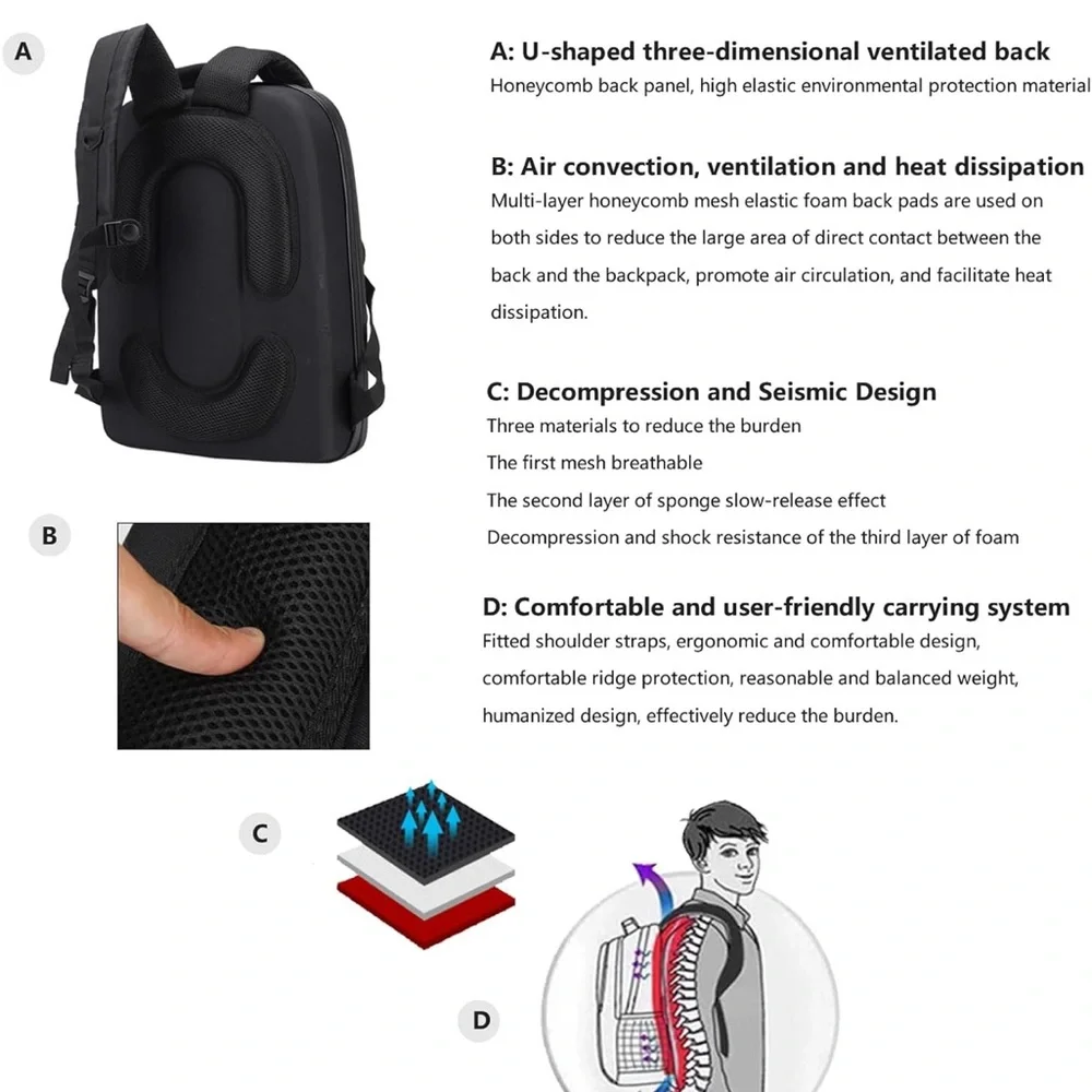 DJI Silver and Black Camera Bag with Protective Hard Shell